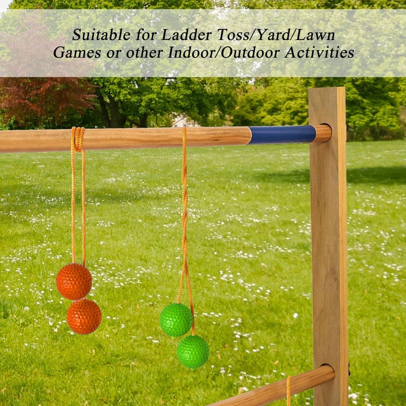 Unixing Ladder Ball Ladder Toss Balls Set Replacement Balls for Toss Match, Set of 6 with Storage Bag (Green & Orange) - Image 3